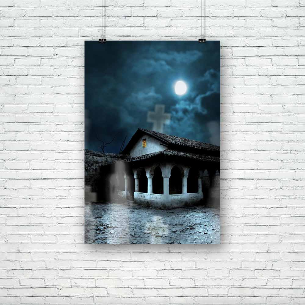 Halloween Night In The Bright Moonlight D1 Unframed Paper Poster-Paper Posters Unframed-POS_UN-IC 5002786 IC 5002786, Animated Cartoons, Art and Paintings, Caricature, Cartoons, Collages, Cross, Fantasy, Festivals, Festivals and Occasions, Festive, Holidays, Illustrations, Marble and Stone, Signs, Signs and Symbols, Symbols, halloween, night, in, the, bright, moonlight, d1, unframed, paper, poster, art, autumn, background, bat, card, cartoon, celebration, cemetery, collage, creepy, dark, decoration, design,