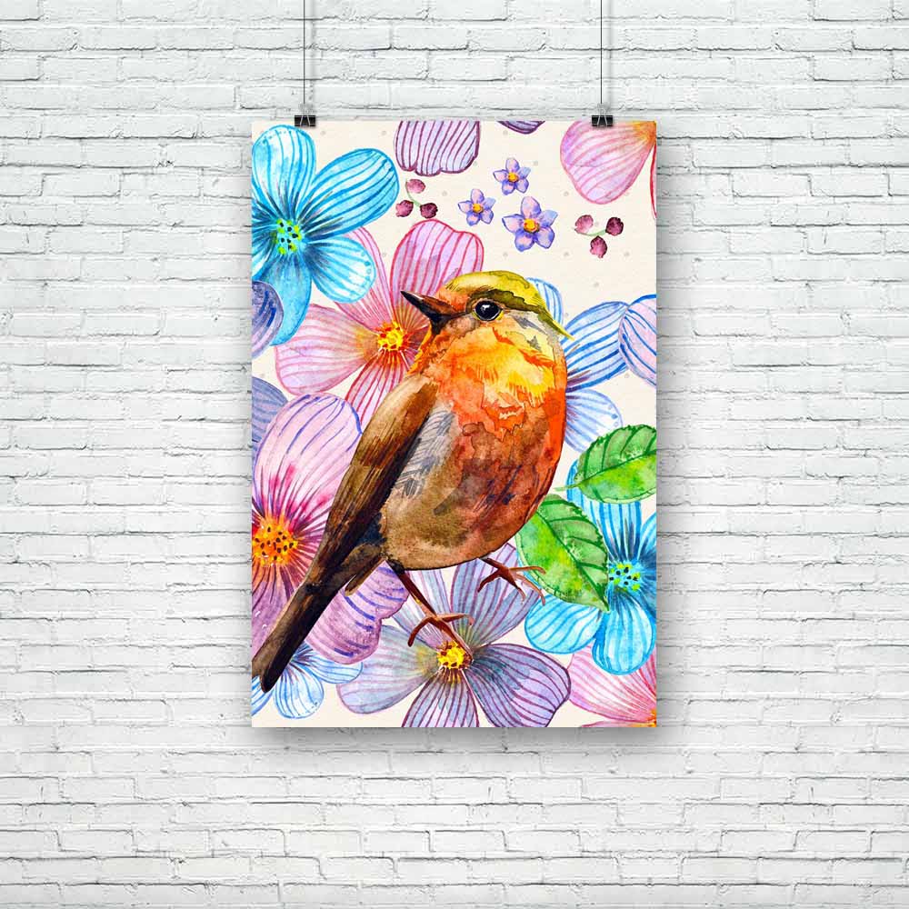 Birds & Flowers D3 Unframed Paper Poster-Paper Posters Unframed-POS_UN-IC 5002787 IC 5002787, Abstract Expressionism, Abstracts, Ancient, Art and Paintings, Birds, Botanical, Decorative, Digital, Digital Art, Drawing, Fashion, Floral, Flowers, Graphic, Historical, Illustrations, Japanese, Medieval, Nature, Paintings, Patterns, Retro, Scenic, Semi Abstract, Signs, Signs and Symbols, Vintage, Watercolour, d3, unframed, paper, poster, abstract, art, artistic, artwork, background, beautiful, beauty, bird, bloom