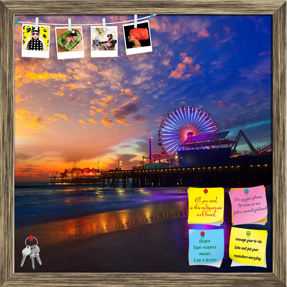 ArtzFolio Santa Monica California Sunset Printed Bulletin Board Notice Pin Board Soft Board | Framed-Bulletin Boards Framed-AZSAO22394918BLB_FR_L-Image Code 5002799 Vishnu Image Folio Pvt Ltd, IC 5002799, ArtzFolio, Bulletin Boards Framed, Places, Photography, santa, monica, california, sunset, printed, bulletin, board, notice, pin, soft, framed, pier, ferrys, wheel, reflection, beach, wet, sand, ablaze, america, american, background, beautiful, blue, coast, colorful, donnybrook, dramatic, dusk, entertainme