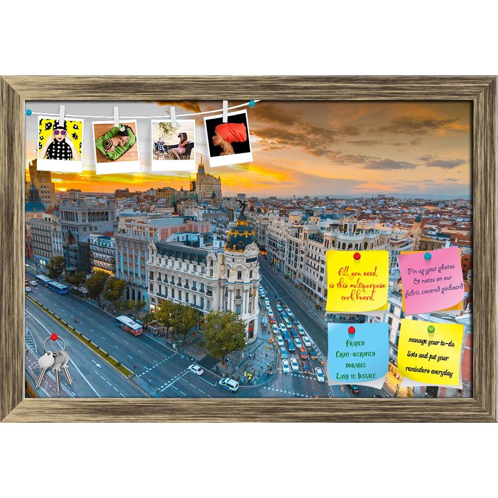 ArtzFolio Panoramic View Of Gran Via Street In Madrid, Spain Printed Bulletin Board Notice Pin Board Soft Board | Framed-Bulletin Boards Framed-AZSAO22804792BLB_FR_L-Image Code 5002818 Vishnu Image Folio Pvt Ltd, IC 5002818, ArtzFolio, Bulletin Boards Framed, Places, Photography, panoramic, view, of, gran, via, street, in, madrid, spain, printed, bulletin, board, notice, pin, soft, framed, aerial, sunset, europe, famous, traffic, architecture, city, old, landmark, metropolis, tourism, travel, spanish, sky, 