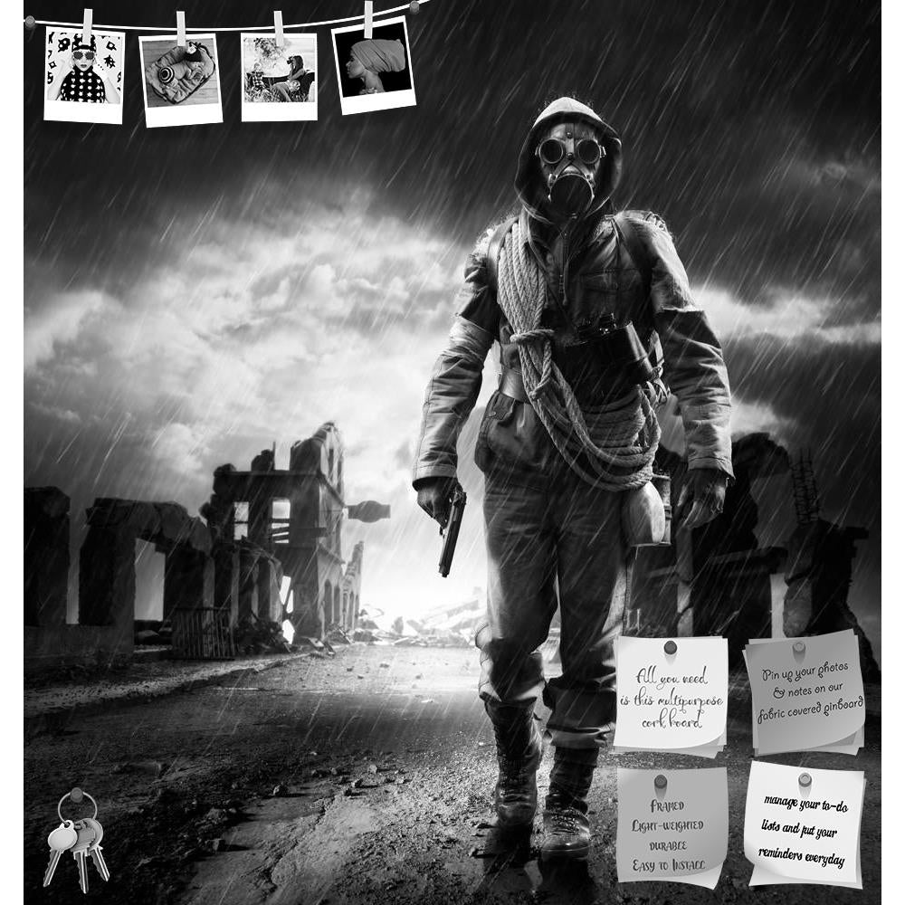 ArtzFolio A Lonely Hero Wearing Gas Mask Printed Bulletin Board Notice Pin Board Soft Board | Frameless-Bulletin Boards Frameless-AZSAO22809869BLB_FL_L-Image Code 5002819 Vishnu Image Folio Pvt Ltd, IC 5002819, ArtzFolio, Bulletin Boards Frameless, Figurative, Photography, a, lonely, hero, wearing, gas, mask, printed, bulletin, board, notice, pin, soft, frameless, walking, through, city, destroyed, abandoned, apocalypse, apocalyptic, armageddon, asphalt, buildings, catastrophe, concept, copy, space, debris,
