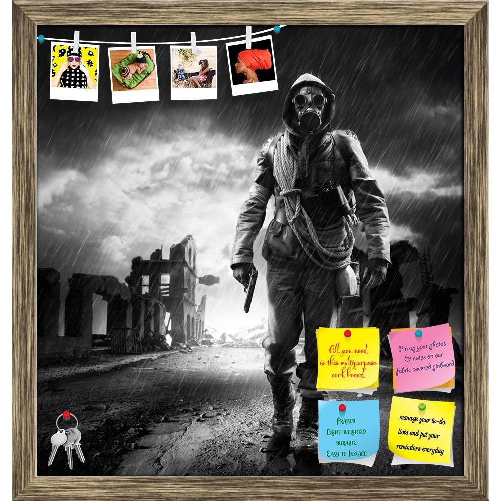 ArtzFolio A Lonely Hero Wearing Gas Mask Printed Bulletin Board Notice Pin Board Soft Board | Framed-Bulletin Boards Framed-AZSAO22809869BLB_FR_L-Image Code 5002819 Vishnu Image Folio Pvt Ltd, IC 5002819, ArtzFolio, Bulletin Boards Framed, Figurative, Photography, a, lonely, hero, wearing, gas, mask, printed, bulletin, board, notice, pin, soft, framed, walking, through, city, destroyed, abandoned, apocalypse, apocalyptic, armageddon, asphalt, buildings, catastrophe, concept, copy, space, debris, depression,