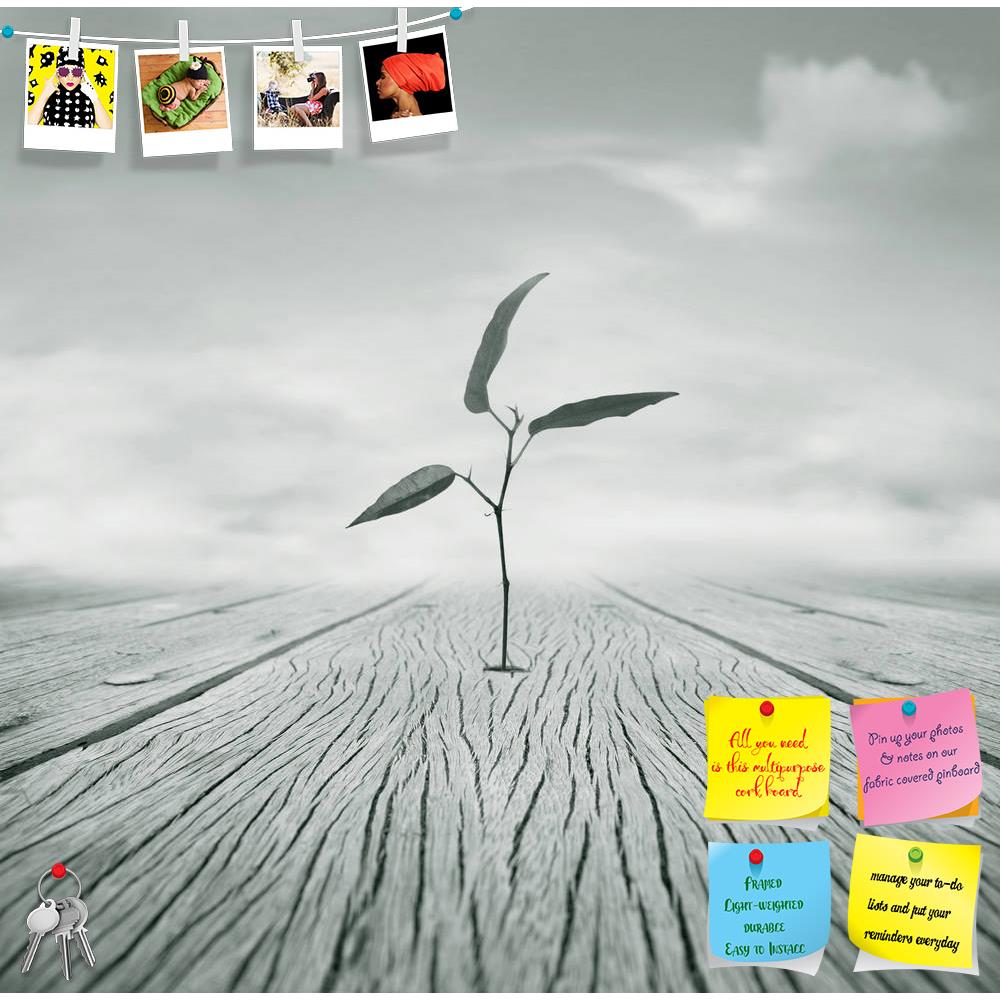 ArtzFolio Poetic Image Of A Little Branch With Leaves Printed Bulletin Board Notice Pin Board Soft Board | Frameless-Bulletin Boards Frameless-AZSAO22837271BLB_FL_L-Image Code 5002824 Vishnu Image Folio Pvt Ltd, IC 5002824, ArtzFolio, Bulletin Boards Frameless, Conceptual, Digital Art, poetic, image, of, a, little, branch, with, leaves, printed, bulletin, board, notice, pin, soft, frameless, beautiful, black, white, representing, grew, escaping, from, hole, floor, cloudy, sky, background, leaf, detail, wood