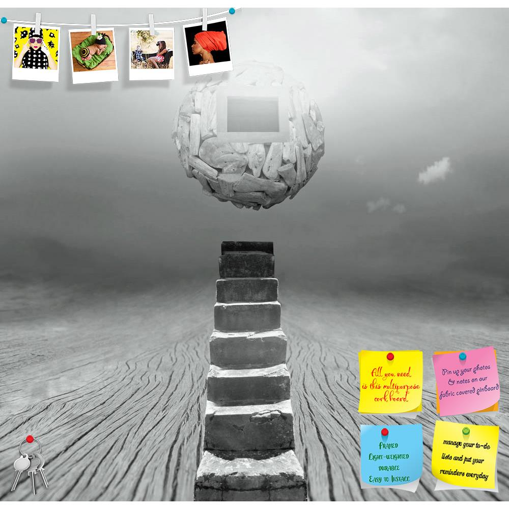 ArtzFolio Ultimate Goal To Reach The End Printed Bulletin Board Notice Pin Board Soft Board | Frameless-Bulletin Boards Frameless-AZSAO22837276BLB_FL_L-Image Code 5002825 Vishnu Image Folio Pvt Ltd, IC 5002825, ArtzFolio, Bulletin Boards Frameless, Conceptual, Digital Art, ultimate, goal, to, reach, the, end, printed, bulletin, board, notice, pin, soft, frameless, artistic, surreal, imagine, represents, achievement, fantasy, art, surrealism, background, unique, stairs, step, ball, floating, lightness, grey,