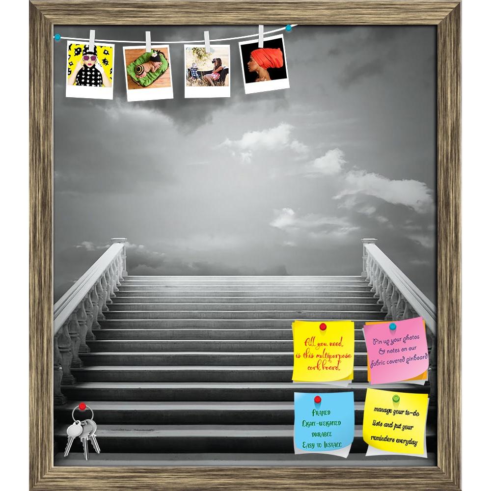 ArtzFolio Staircase With A Cloudy Sky Printed Bulletin Board Notice Pin Board Soft Board | Framed-Bulletin Boards Framed-AZSAO22837328BLB_FR_L-Image Code 5002826 Vishnu Image Folio Pvt Ltd, IC 5002826, ArtzFolio, Bulletin Boards Framed, Conceptual, Digital Art, staircase, with, a, cloudy, sky, printed, bulletin, board, notice, pin, soft, framed, beautiful, black, white, cloud, grey, gray, stairs, surreal, surrealism, surrealist, art, artist, artistic, free, freedom, concept, imagination, imaginative, poetic