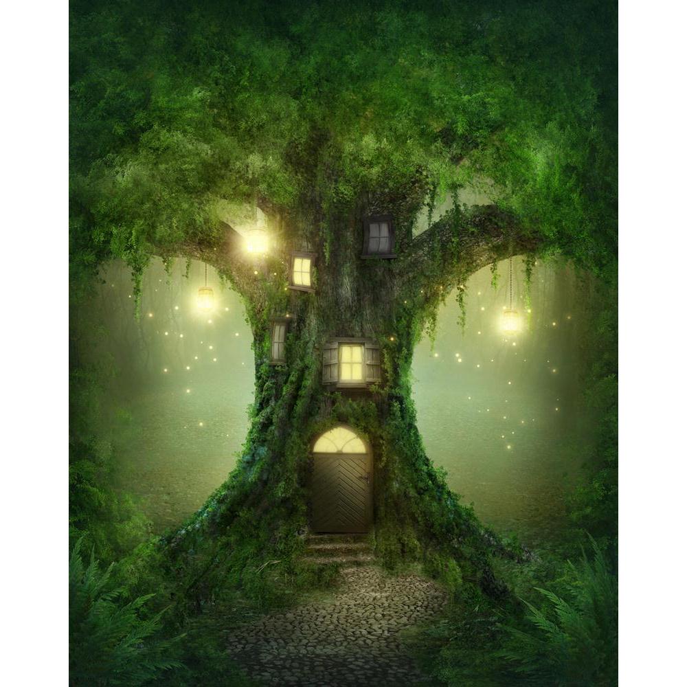 Fantasy Tree House In Forest Canvas Painting Synthetic Frame-Paintings MDF Framing-AFF_FR-IC 5002842 IC 5002842, Fantasy, Landscapes, Nature, Scenic, Surrealism, Wooden, tree, house, in, forest, canvas, painting, synthetic, frame, fairy, magic, landscape, tale, surreal, fairytale, fairies, jungle, tales, adventure, bright, dark, darkness, deep, door, dreams, dreamy, fog, green, home, imagination, imagine, lamp, lantern, leaves, light, mist, misty, mysterious, mystery, natural, night, nobody, outdoor, plant,