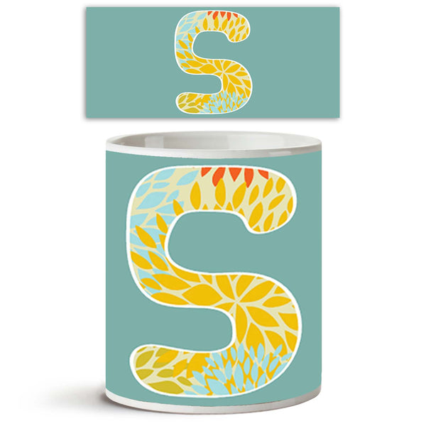 ArtzFolio Floral Letter S Ceramic Coffee Tea Mug Inside White-Coffee Mugs-AZKIT22951626MUG_L-Image Code 5002864 Vishnu Image Folio Pvt Ltd, IC 5002864, ArtzFolio, Coffee Mugs, Calligraphy, Kids, Digital Art, floral, letter, s, ceramic, coffee, tea, mug, inside, white, hand, drawn, isolated, blue, background, vintage, alphabet, scribble, decoration, dirty, print, characters, stamp, flower, typescript, curve, shadow, contemporary, graphic, element, drawing, abc, shape, abstract, modern, ink, doodle, crazy, re