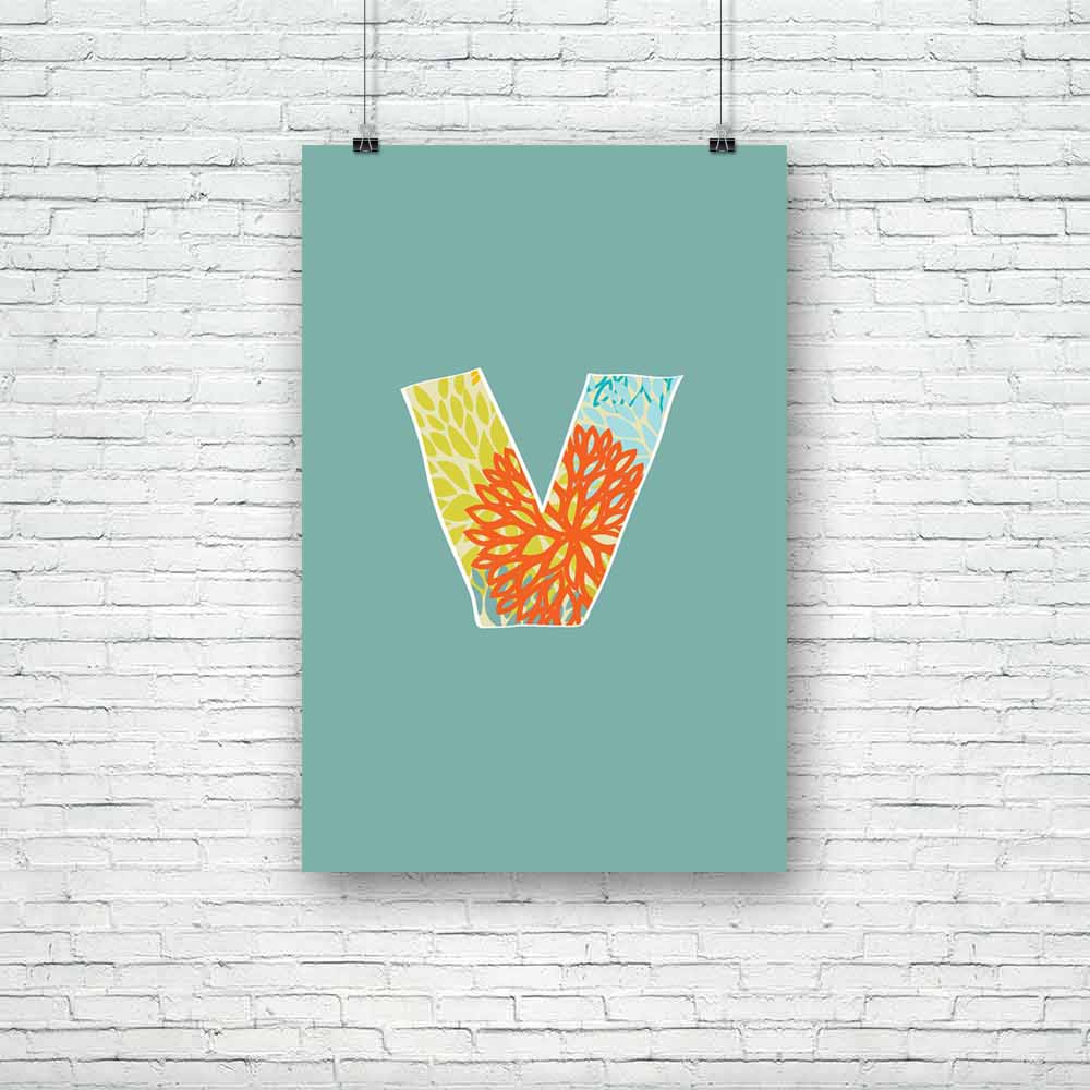 Floral Letter V Unframed Paper Poster-Paper Posters Unframed-POS_UN-IC 5002866 IC 5002866, Abstract Expressionism, Abstracts, Alphabets, Ancient, Art and Paintings, Botanical, Calligraphy, Digital, Digital Art, Drawing, Floral, Flowers, Graphic, Historical, Illustrations, Medieval, Modern Art, Nature, Paintings, Realism, Retro, Semi Abstract, Signs, Signs and Symbols, Sketches, Splatter, Surrealism, Text, Vintage, letter, v, unframed, paper, poster, abc, abstract, alphabet, alphabetical, art, artistic, back