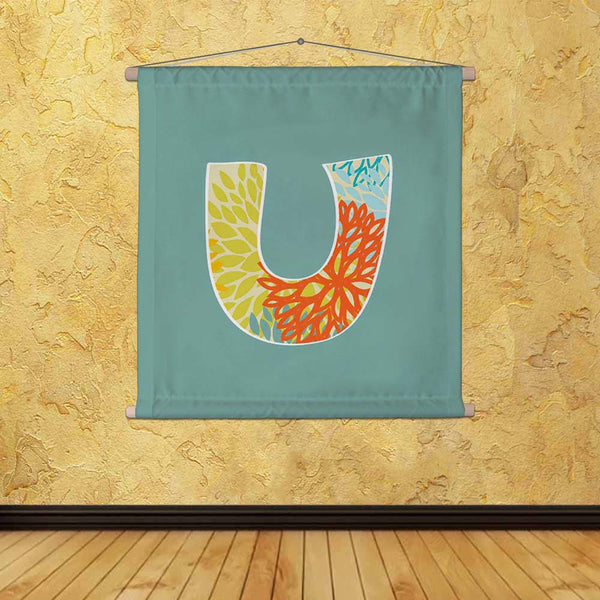 ArtzFolio Floral Letter U Fabric Painting Tapestry Scroll Art Hanging-Scroll Art-AZART22951678TAP_L-Image Code 5002867 Vishnu Image Folio Pvt Ltd, IC 5002867, ArtzFolio, Scroll Art, Calligraphy, Kids, Digital Art, floral, letter, u, canvas, fabric, painting, tapestry, scroll, art, hanging, hand, drawn, isolated, blue, background, vintage, alphabet, scribble, decoration, dirty, print, characters, stamp, flower, typescript, curve, shadow, contemporary, graphic, element, drawing, abc, shape, abstract, modern, 