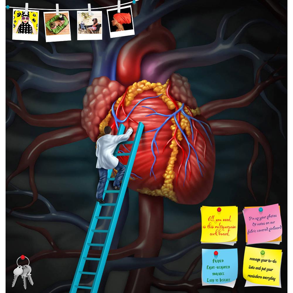 ArtzFolio Heart Doctor Therapy Printed Bulletin Board Notice Pin Board Soft Board | Frameless-Bulletin Boards Frameless-AZSAO22986370BLB_FL_L-Image Code 5002873 Vishnu Image Folio Pvt Ltd, IC 5002873, ArtzFolio, Bulletin Boards Frameless, Fantasy, Digital Art, heart, doctor, therapy, printed, bulletin, board, notice, pin, soft, frameless, health, care, medical, concept, surgeon, cardiologist, climbing, ladder, monitor, inspect, human, cardiovascular, anatomy, hospital, diagnosis, treatment, aorta, climb, or