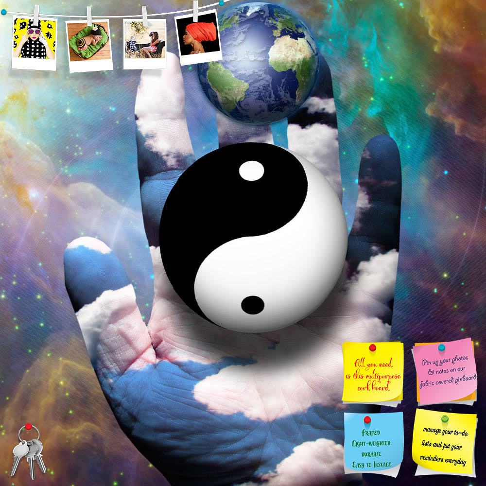 ArtzFolio Yin Yang & Earth Hover Above Hand Printed Bulletin Board Notice Pin Board Soft Board | Frameless-Bulletin Boards Frameless-AZSAO23015679BLB_FL_L-Image Code 5002876 Vishnu Image Folio Pvt Ltd, IC 5002876, ArtzFolio, Bulletin Boards Frameless, Surrealism, Digital Art, yin, yang, earth, hover, above, hand, printed, bulletin, board, notice, pin, soft, frameless, palm, symbol, abstract, background, white, freedom, fantasy, conceptual, icon, harmony, buddhism, zen, black, tao, spiritual, religion, balan