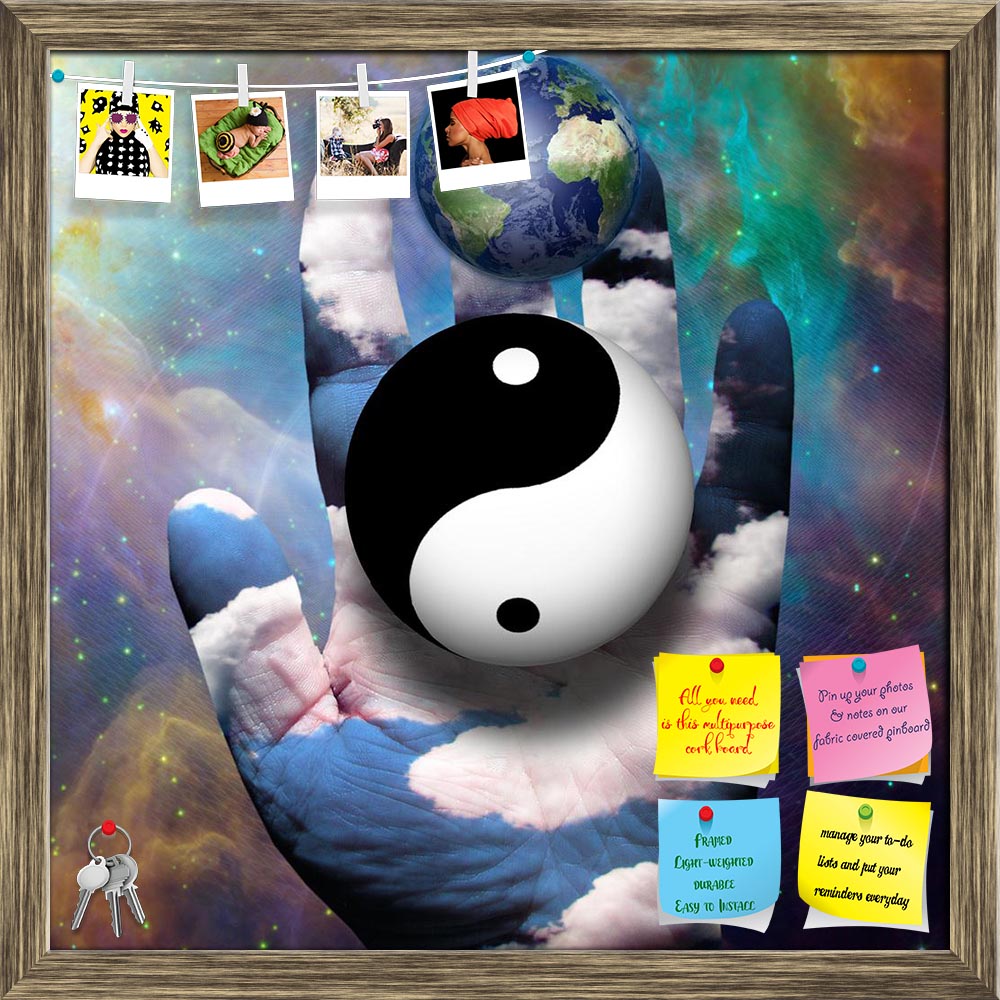 ArtzFolio Yin Yang & Earth Hover Above Hand Printed Bulletin Board Notice Pin Board Soft Board | Framed-Bulletin Boards Framed-AZSAO23015679BLB_FR_L-Image Code 5002876 Vishnu Image Folio Pvt Ltd, IC 5002876, ArtzFolio, Bulletin Boards Framed, Surrealism, Digital Art, yin, yang, earth, hover, above, hand, printed, bulletin, board, notice, pin, soft, framed, palm, symbol, abstract, background, white, freedom, fantasy, conceptual, icon, harmony, buddhism, zen, black, tao, spiritual, religion, balance, culture,