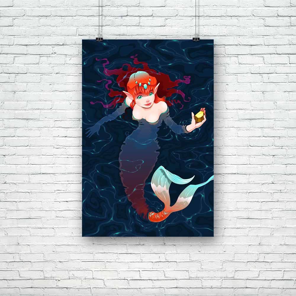 Mermaid In The Water Unframed Paper Poster-Paper Posters Unframed-POS_UN-IC 5002879 IC 5002879, Animated Cartoons, Caricature, Cartoons, Fantasy, Illustrations, Mermaid, in, the, water, unframed, paper, poster, beauty, cartoon, color, fin, fish, girl, gold, halloween, happy, illustration, lady, mythological, mythology, ocean, sea, siren, smile, tail, teen, wave, woman, artzfolio, posters, wall posters, posters for room, posters for room decoration, office poster, door poster, baby poster, motivational poste