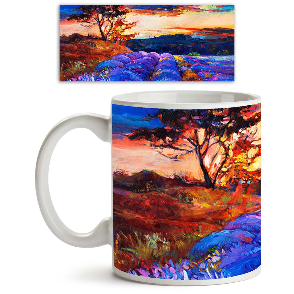 Artwork Of Lavender Fields Ceramic Coffee Tea Mug Inside White-Coffee Mugs-MUG-IC 5002889 IC 5002889, Abstract Expressionism, Abstracts, Art and Paintings, Botanical, Floral, Flowers, Illustrations, Impressionism, Japanese, Landscapes, Modern Art, Nature, Paintings, Rural, Scenic, Seasons, Semi Abstract, Signs, Signs and Symbols, Sunsets, artwork, of, lavender, fields, ceramic, coffee, tea, mug, inside, white, oil, painting, abstract, acrylic, art, artistic, beautiful, blue, bright, brush, canvas, charming,
