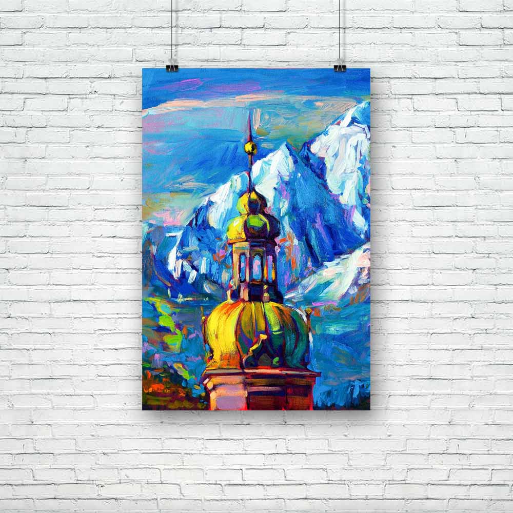Church In Front Of Mountain Landscape Unframed Paper Poster-Paper Posters Unframed-POS_UN-IC 5002893 IC 5002893, Ancient, Architecture, Art and Paintings, Automobiles, Black and White, Cross, Culture, Drawing, Ethnic, Historical, Holidays, Illustrations, Impressionism, Landmarks, Landscapes, Medieval, Modern Art, Mountains, Nature, Paintings, Places, Portuguese, Religion, Religious, Scenic, Traditional, Transportation, Travel, Tribal, Vehicles, Vintage, Watercolour, White, World Culture, church, in, front, 