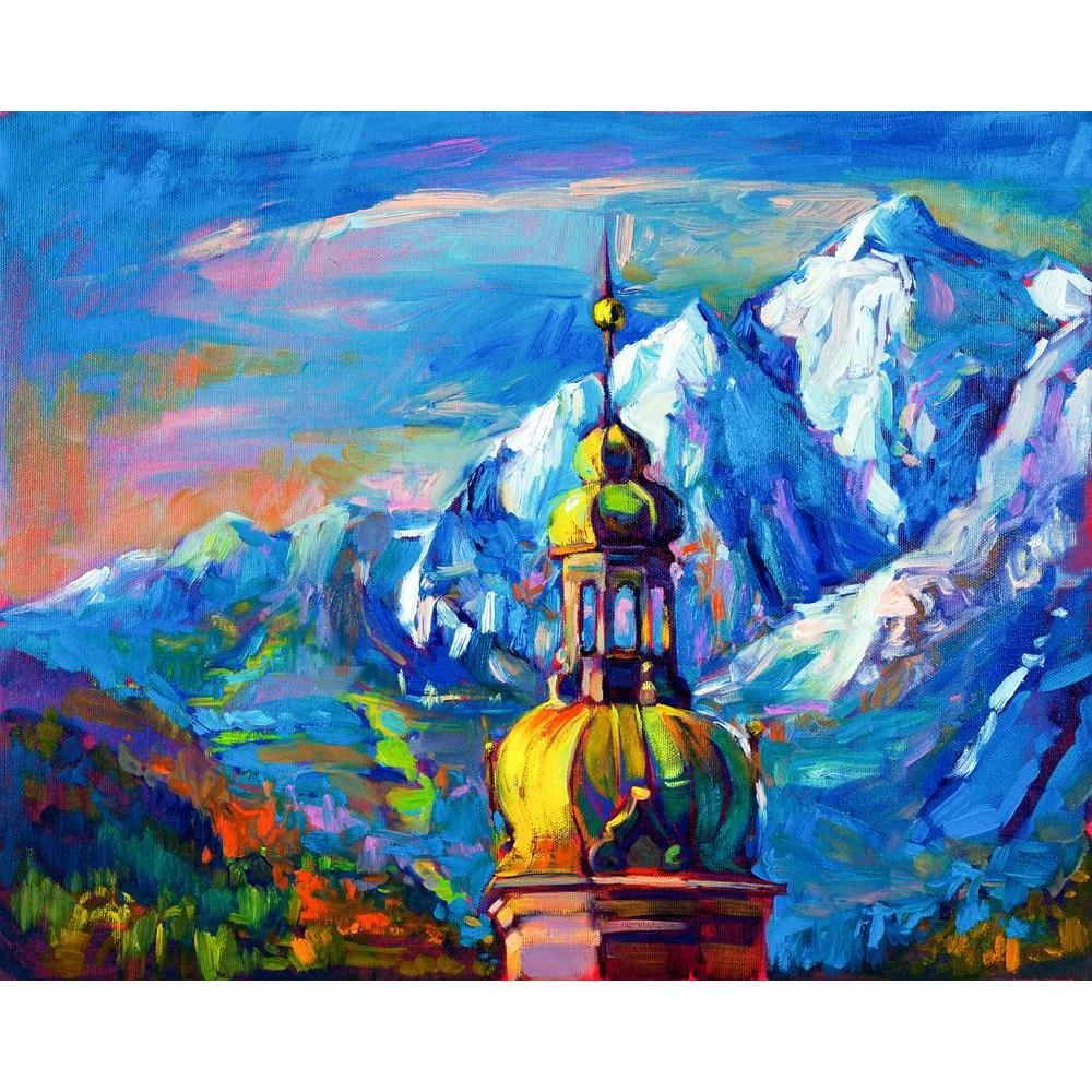 Artwork Of Church In Front Of Mountain Landscape Canvas Painting Synthetic Frame-Paintings MDF Framing-AFF_FR-IC 5002893 IC 5002893, Ancient, Architecture, Art and Paintings, Automobiles, Black and White, Cross, Culture, Drawing, Ethnic, Historical, Holidays, Illustrations, Impressionism, Landmarks, Landscapes, Medieval, Modern Art, Mountains, Nature, Paintings, Places, Portuguese, Religion, Religious, Scenic, Traditional, Transportation, Travel, Tribal, Vehicles, Vintage, Watercolour, White, World Culture,