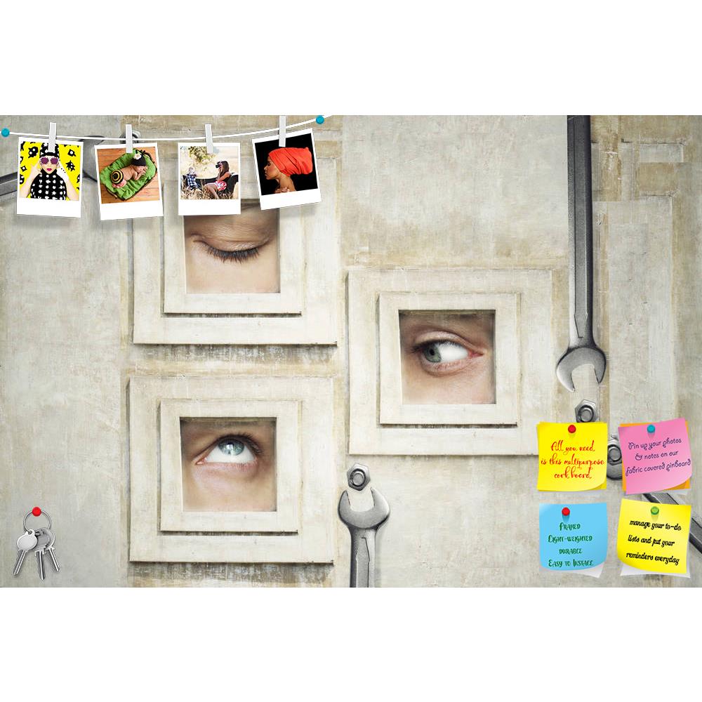 ArtzFolio Three Human Eyes Printed Bulletin Board Notice Pin Board Soft Board | Frameless-Bulletin Boards Frameless-AZSAO23220685BLB_FL_L-Image Code 5002895 Vishnu Image Folio Pvt Ltd, IC 5002895, ArtzFolio, Bulletin Boards Frameless, Conceptual, Digital Art, three, human, eyes, printed, bulletin, board, notice, pin, soft, frameless, funny, artistic, composition, eye, framed, frame, art, surreal, surrealistic, bizarre, complex, complexity, humorous, screw, screwdriver, collage, concept, craziness, object, c