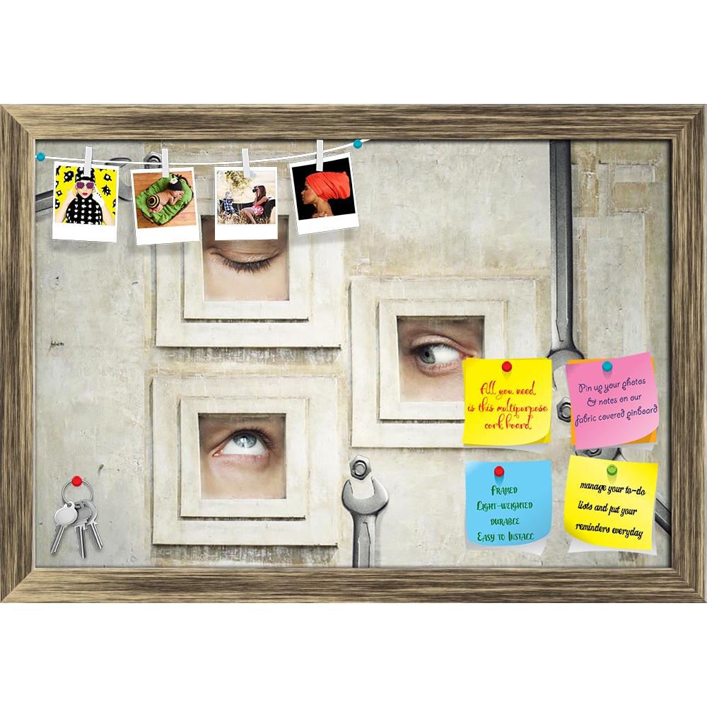 ArtzFolio Three Human Eyes Printed Bulletin Board Notice Pin Board Soft Board | Framed-Bulletin Boards Framed-AZSAO23220685BLB_FR_L-Image Code 5002895 Vishnu Image Folio Pvt Ltd, IC 5002895, ArtzFolio, Bulletin Boards Framed, Conceptual, Digital Art, three, human, eyes, printed, bulletin, board, notice, pin, soft, framed, funny, artistic, composition, eye, frame, art, surreal, surrealistic, bizarre, complex, complexity, humorous, screw, screwdriver, collage, concept, craziness, object, close, detail, illust