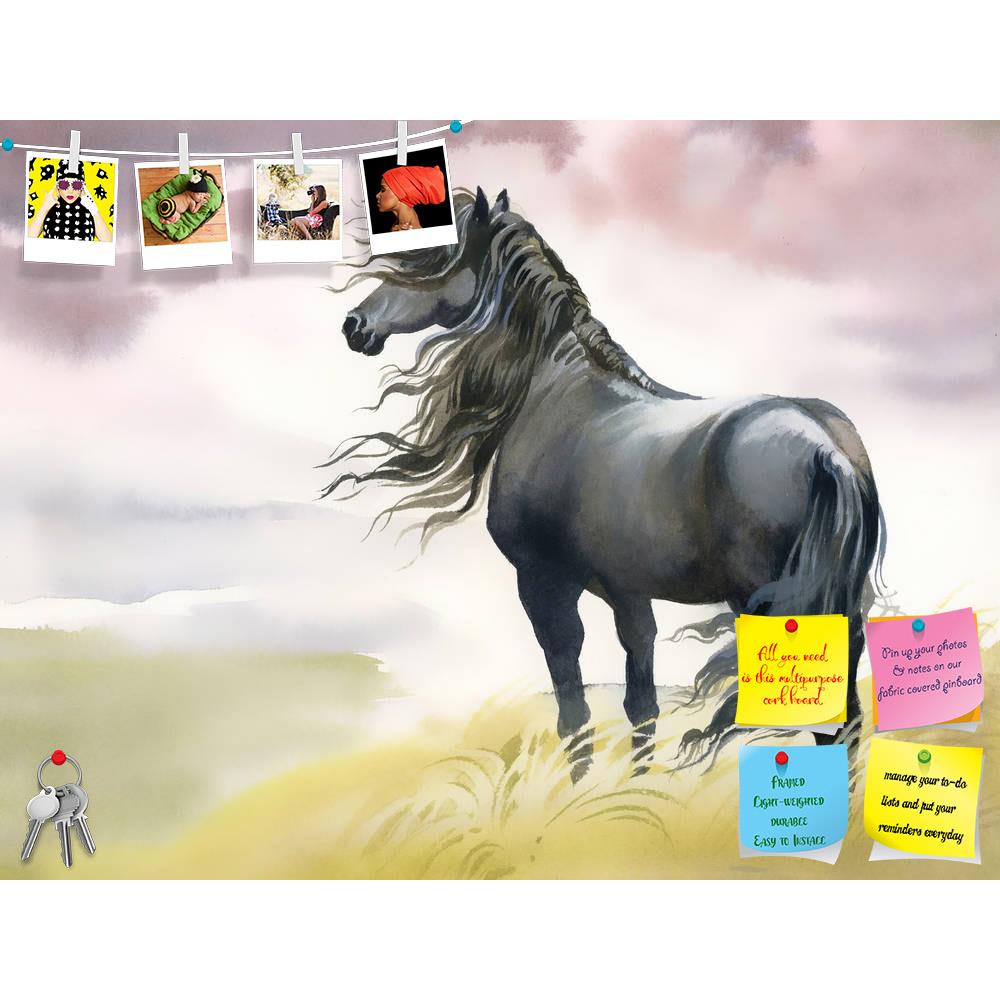 ArtzFolio Black Horse In A Field Printed Bulletin Board Notice Pin Board Soft Board | Frameless-Bulletin Boards Frameless-AZSAO23482437BLB_FL_L-Image Code 5002915 Vishnu Image Folio Pvt Ltd, IC 5002915, ArtzFolio, Bulletin Boards Frameless, Animals, Fine Art Reprint, black, horse, in, a, field, printed, bulletin, board, notice, pin, soft, frameless, pin up board, push pin board, extra large cork board, big pin board, notice board, small bulletin board, cork board, wall notice board, giant cork board, bullet