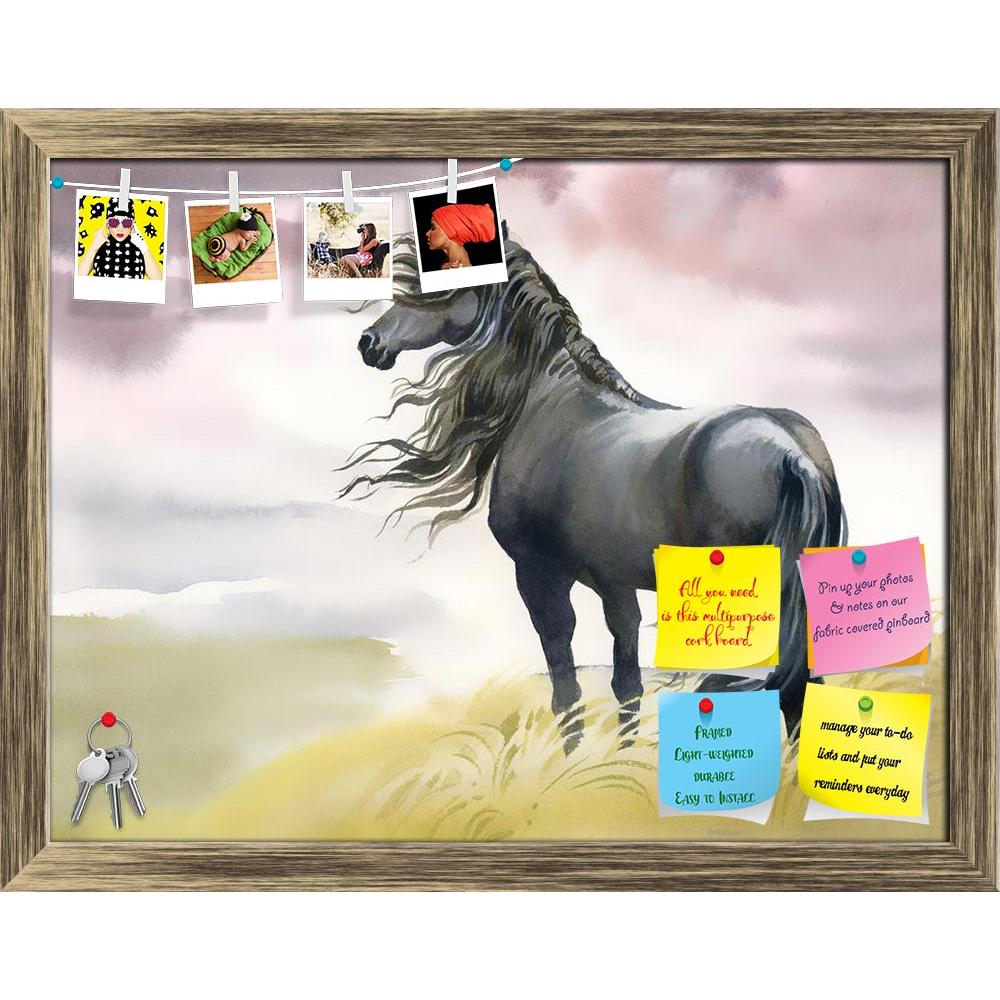 ArtzFolio Black Horse In A Field Printed Bulletin Board Notice Pin Board Soft Board | Framed-Bulletin Boards Framed-AZSAO23482437BLB_FR_L-Image Code 5002915 Vishnu Image Folio Pvt Ltd, IC 5002915, ArtzFolio, Bulletin Boards Framed, Animals, Fine Art Reprint, black, horse, in, a, field, printed, bulletin, board, notice, pin, soft, framed, pin up board, push pin board, extra large cork board, big pin board, notice board, small bulletin board, cork board, wall notice board, giant cork board, bulletin board, of