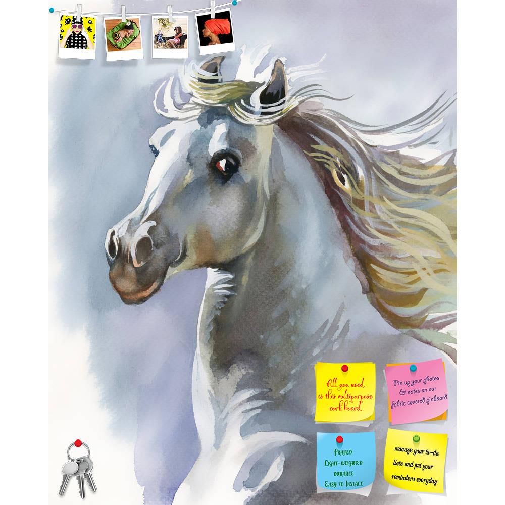 ArtzFolio White Horse D2 Printed Bulletin Board Notice Pin Board Soft Board | Frameless-Bulletin Boards Frameless-AZSAO23482438BLB_FL_L-Image Code 5002916 Vishnu Image Folio Pvt Ltd, IC 5002916, ArtzFolio, Bulletin Boards Frameless, Animals, Fine Art Reprint, white, horse, d2, printed, bulletin, board, notice, pin, soft, frameless, pin up board, push pin board, extra large cork board, big pin board, notice board, small bulletin board, cork board, wall notice board, giant cork board, bulletin board, office n