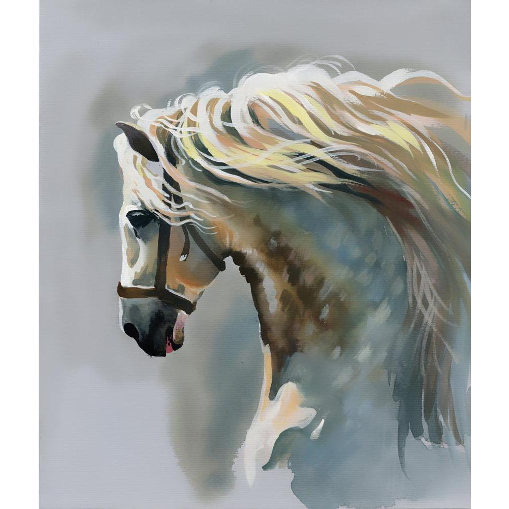 White Horse Canvas Painting Synthetic Frame-Paintings MDF Framing-AFF_FR-IC 5002917 IC 5002917, Black and White, Nature, Scenic, White, horse, canvas, painting, synthetic, frame, horses, bay, blue, canter, chestnut, draft, emotions, equestrian, equine, farm, fast, field, force, forest, forward, free, freedom, gallop, group, herd, hoofed, isolated, look, mane, mare, motion, moving, power, run, sky, snow, snowdrift, speed, stallion, strong, tale, wild, winter, wonderland, young, artzfolio, wall decor for livi