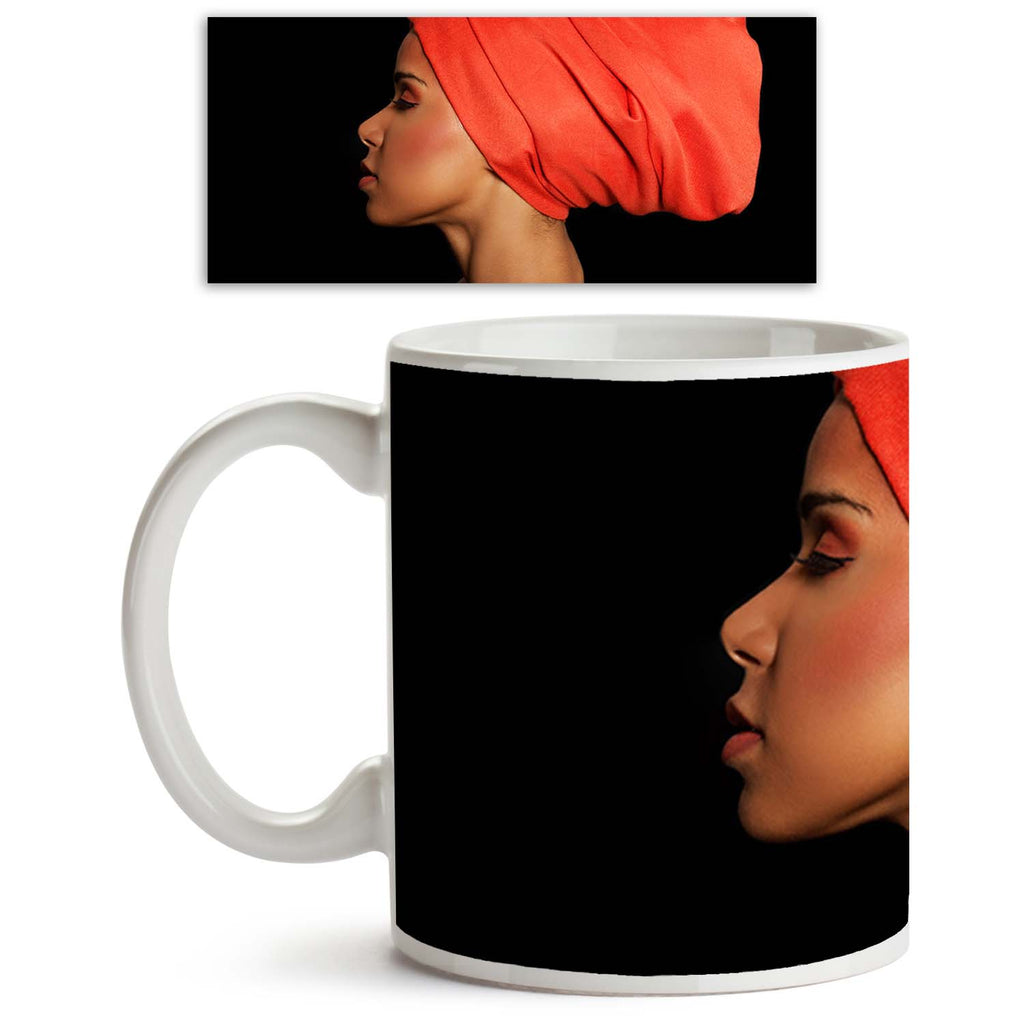 ArtzFolio Woman Profile In Turban Ceramic Coffee Tea Mug Inside White-Coffee Mugs-AZKIT23497133MUG_L-Image Code 5002919 Vishnu Image Folio Pvt Ltd, IC 5002919, ArtzFolio, Coffee Mugs, Adult, Fashion, Portraits, Photography, woman, profile, in, turban, ceramic, coffee, tea, mug, inside, white, attractive, woman's, closed, eyes, isolated, black, female, glamour, young, portrait, beauty, face, beautiful, human, style, art, ethnic, girl, red, culture, sensuality, elegance, people, women, design, looking, tradit