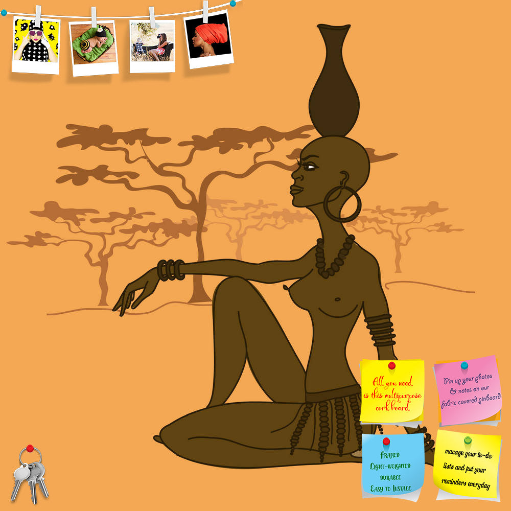 ArtzFolio Beautiful African Tribal Printed Bulletin Board Notice Pin Board Soft Board | Frameless-Bulletin Boards Frameless-AZSAO23498989BLB_FL_L-Image Code 5002920 Vishnu Image Folio Pvt Ltd, IC 5002920, ArtzFolio, Bulletin Boards Frameless, Traditional, Digital Art, beautiful, african, tribal, printed, bulletin, board, notice, pin, soft, frameless, illustration, seminude, girl, crock, head, pin up board, push pin board, extra large cork board, big pin board, notice board, small bulletin board, cork board,