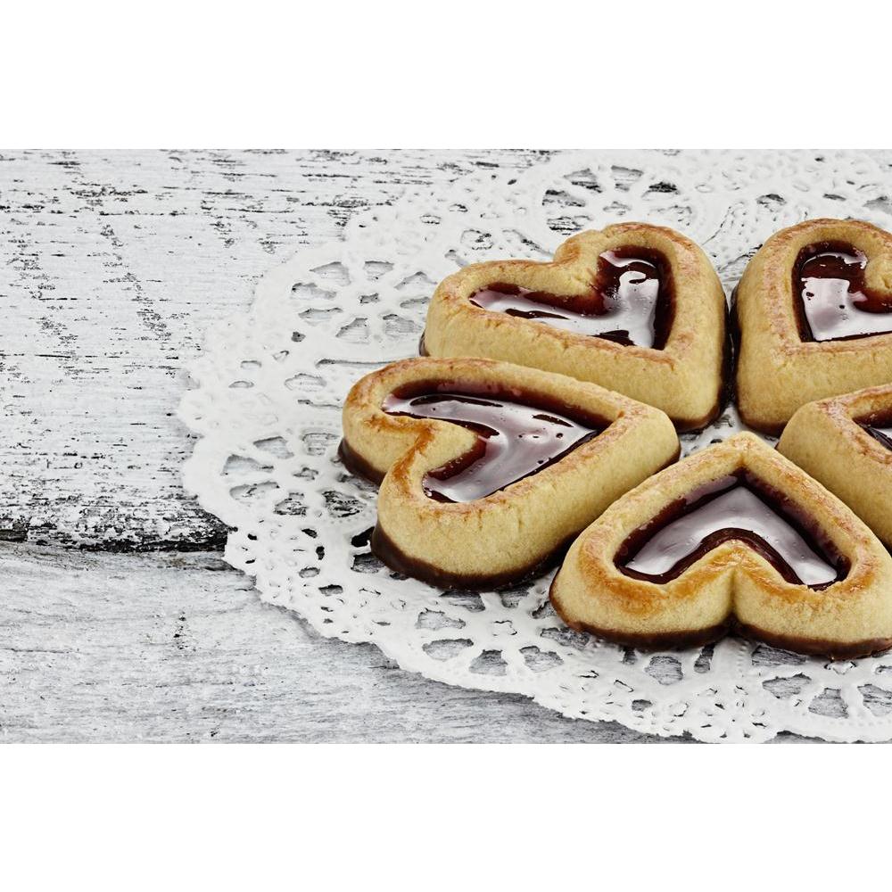 Photo of Heart Shaped Shortbread Canvas Painting Synthetic Frame ...