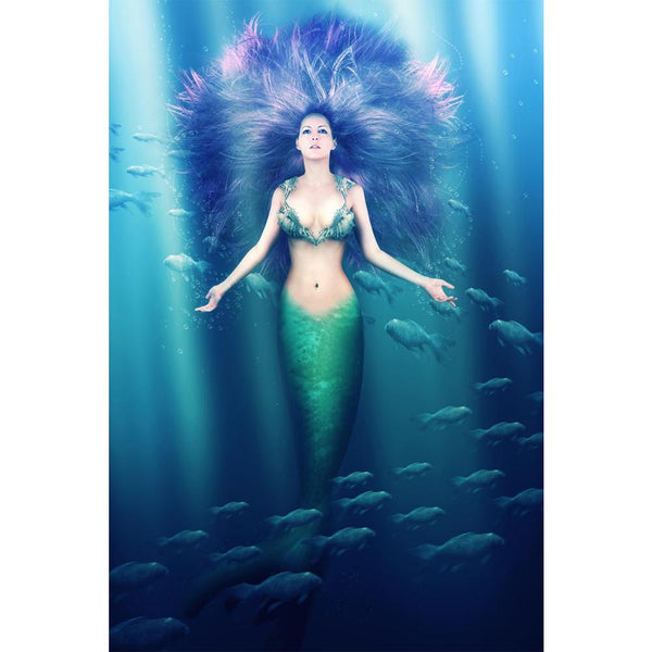 Mermaid With Fish Tail D1 Unframed Paper Poster-Paper Posters Unframed-POS_UN-IC 5002948 IC 5002948, Fantasy, Health, Illustrations, Mermaid, Surrealism, with, fish, tail, d1, unframed, paper, wall, poster, beautiful, beauty, blue, bra, bubbles, diving, dream, fairy, fairytale, fantastic, floating, girl, hair, hairstyle, illustration, lady, legend, legendary, light, magic, mythology, nixie, ocean, purple, scale, sea, shell, slim, sunlight, surreal, swimmer, swimming, tale, under, underwater, unreal, water, 