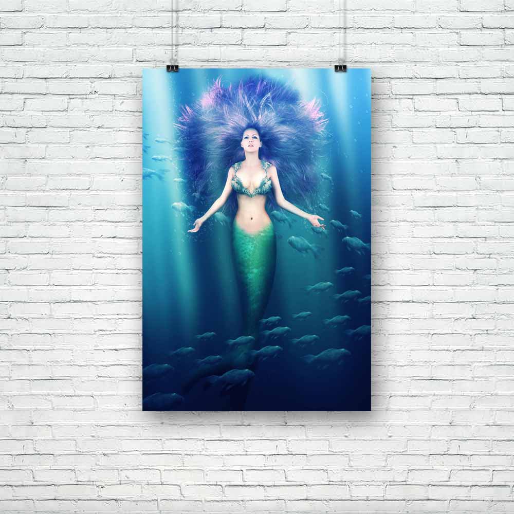 Mermaid With Fish Tail D1 Unframed Paper Poster-Paper Posters Unframed-POS_UN-IC 5002948 IC 5002948, Fantasy, Health, Illustrations, Mermaid, Surrealism, with, fish, tail, d1, unframed, paper, poster, beautiful, beauty, blue, bra, bubbles, diving, dream, fairy, fairytale, fantastic, floating, girl, hair, hairstyle, illustration, lady, legend, legendary, light, magic, mythology, nixie, ocean, purple, scale, sea, shell, slim, sunlight, surreal, swimmer, swimming, tale, under, underwater, unreal, water, witch,