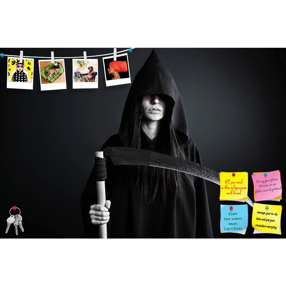 ArtzFolio Halloween Horror D5 Printed Bulletin Board Notice Pin Board Soft Board | Frameless-Bulletin Boards Frameless-AZSAO23934640BLB_FL_L-Image Code 5002963 Vishnu Image Folio Pvt Ltd, IC 5002963, ArtzFolio, Bulletin Boards Frameless, Portraits, Photography, halloween, horror, d5, printed, bulletin, board, notice, pin, soft, frameless, woman, death, reaper, over, black, background, pin up board, push pin board, extra large cork board, big pin board, notice board, small bulletin board, cork board, wall no