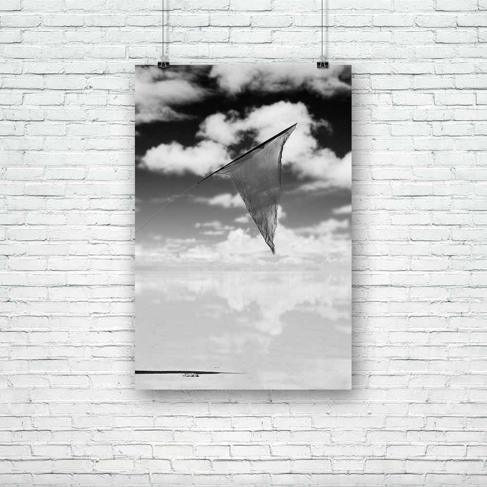 Walking The Desert Alone With a Black Banner Unframed Paper Poster-Paper Posters Unframed-POS_UN-IC 5002966 IC 5002966, Art and Paintings, Black, Black and White, Conceptual, Fantasy, Flags, Landscapes, Realism, Scenic, Signs and Symbols, Surrealism, Symbols, White, walking, the, desert, alone, with, a, banner, unframed, paper, poster, allegory, art, bizarre, and, cap, cloak, cloudy, sky, creative, different, downcast, dramatic, dream, dreamlike, eccentric, fairytale, fantastic, flag, glassy, hallucination,
