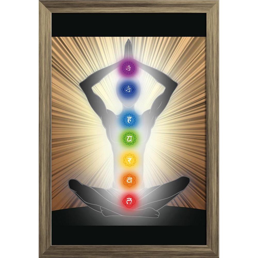 ArtzFolio Yoga Position With The Symbols Of Seven Chakras D1 Paper Poster Frame | Top Acrylic Glass-Paper Posters Framed-AZART24026030POS_FR_L-Image Code 5002971 Vishnu Image Folio Pvt Ltd, IC 5002971, ArtzFolio, Paper Posters Framed, Religious, Traditional, Digital Art, yoga, position, with, the, symbols, of, seven, chakras, d1, paper, poster, frame, top, acrylic, glass, man, silhouette, wall poster large size, wall poster for living room, poster for home decoration, paper poster, big size room poster, fra
