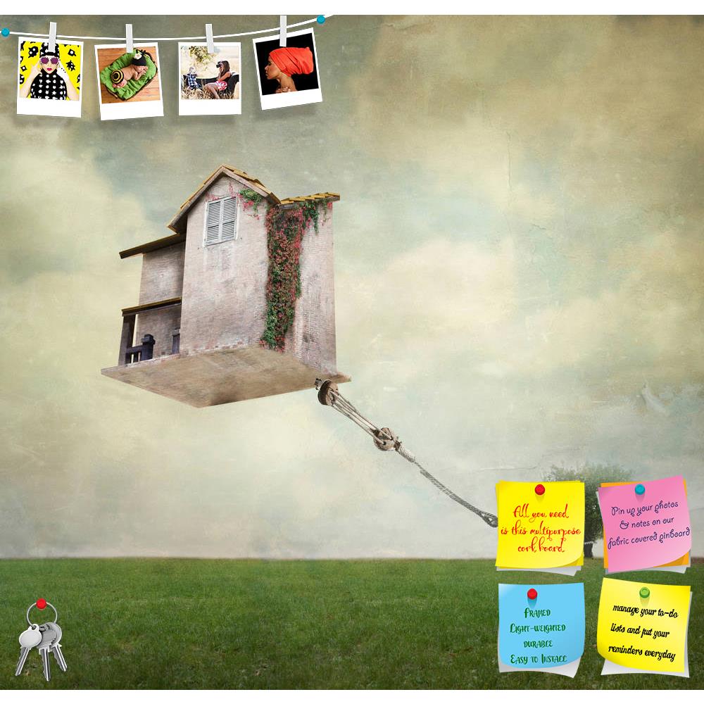 ArtzFolio House Floating In The Air Tied To A Rope To A Tree Printed Bulletin Board Notice Pin Board Soft Board | Frameless-Bulletin Boards Frameless-AZSAO24059944BLB_FL_L-Image Code 5002973 Vishnu Image Folio Pvt Ltd, IC 5002973, ArtzFolio, Bulletin Boards Frameless, Conceptual, Vintage, Digital Art, house, floating, in, the, air, tied, to, a, rope, tree, printed, bulletin, board, notice, pin, soft, frameless, artistic, image, representing, surreal, background, surrealistic, surrealism, home, exterior, gra