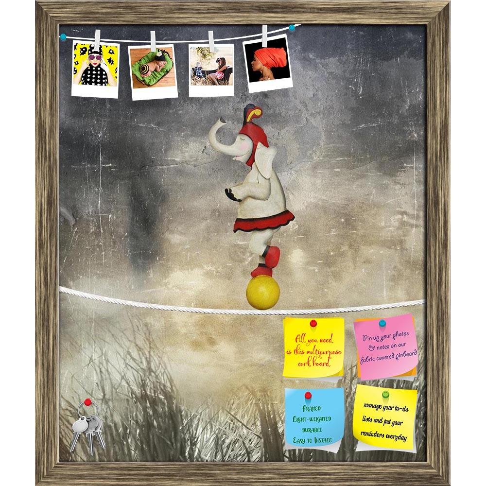 ArtzFolio Female Elephant Dressed Circus Balancing On A Rope Printed Bulletin Board Notice Pin Board Soft Board | Framed-Bulletin Boards Framed-AZSAO24060193BLB_FR_L-Image Code 5002975 Vishnu Image Folio Pvt Ltd, IC 5002975, ArtzFolio, Bulletin Boards Framed, Conceptual, Kids, Vintage, Digital Art, female, elephant, dressed, circus, balancing, on, a, rope, printed, bulletin, board, notice, pin, soft, framed, illustrative, funny, ball, like, acrobat, surreal, landscape, toy, fun, grass, decorative, decoratio