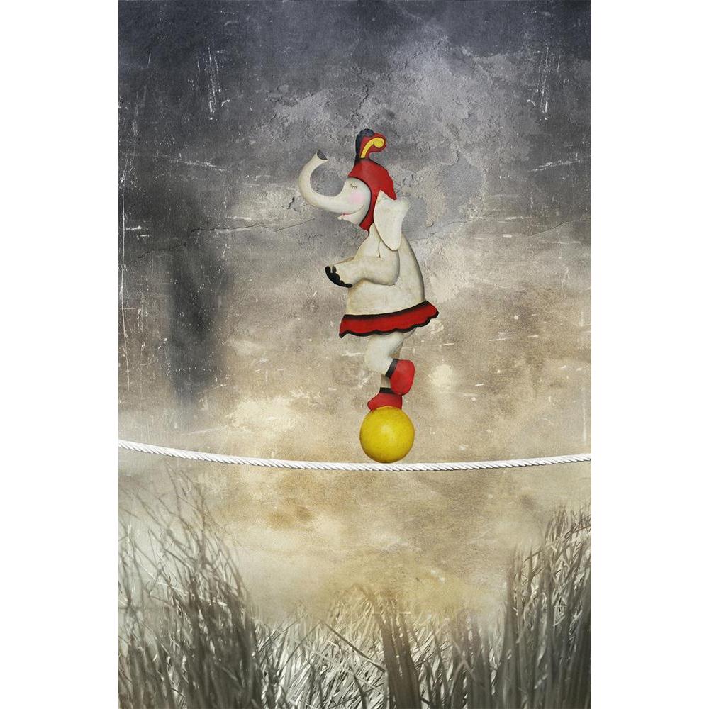 ArtzFolio Female Elephant Dressed Circus Balancing On A Rope Unframed Paper Poster-Paper Posters Unframed-AZART24060193POS_UN_L-Image Code 5002975 Vishnu Image Folio Pvt Ltd, IC 5002975, ArtzFolio, Paper Posters Unframed, Conceptual, Kids, Vintage, Digital Art, female, elephant, dressed, circus, balancing, on, a, rope, unframed, paper, poster, wall, large, size, for, living, room, home, decoration, big, framed, decor, posters, pitaara, box, modern, art, with, frame, bedroom, amazonbasics, door, drawing, sma