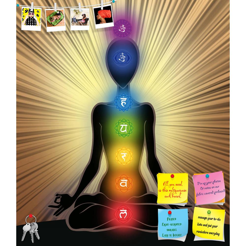 ArtzFolio Yoga Position With The Symbols Of Seven Chakras D2 Printed Bulletin Board Notice Pin Board Soft Board | Frameless-Bulletin Boards Frameless-AZSAO24083386BLB_FL_L-Image Code 5002978 Vishnu Image Folio Pvt Ltd, IC 5002978, ArtzFolio, Bulletin Boards Frameless, Religious, Traditional, Digital Art, yoga, position, with, the, symbols, of, seven, chakras, d2, printed, bulletin, board, notice, pin, soft, frameless, man, silhouette, pin up board, push pin board, extra large cork board, big pin board, noti