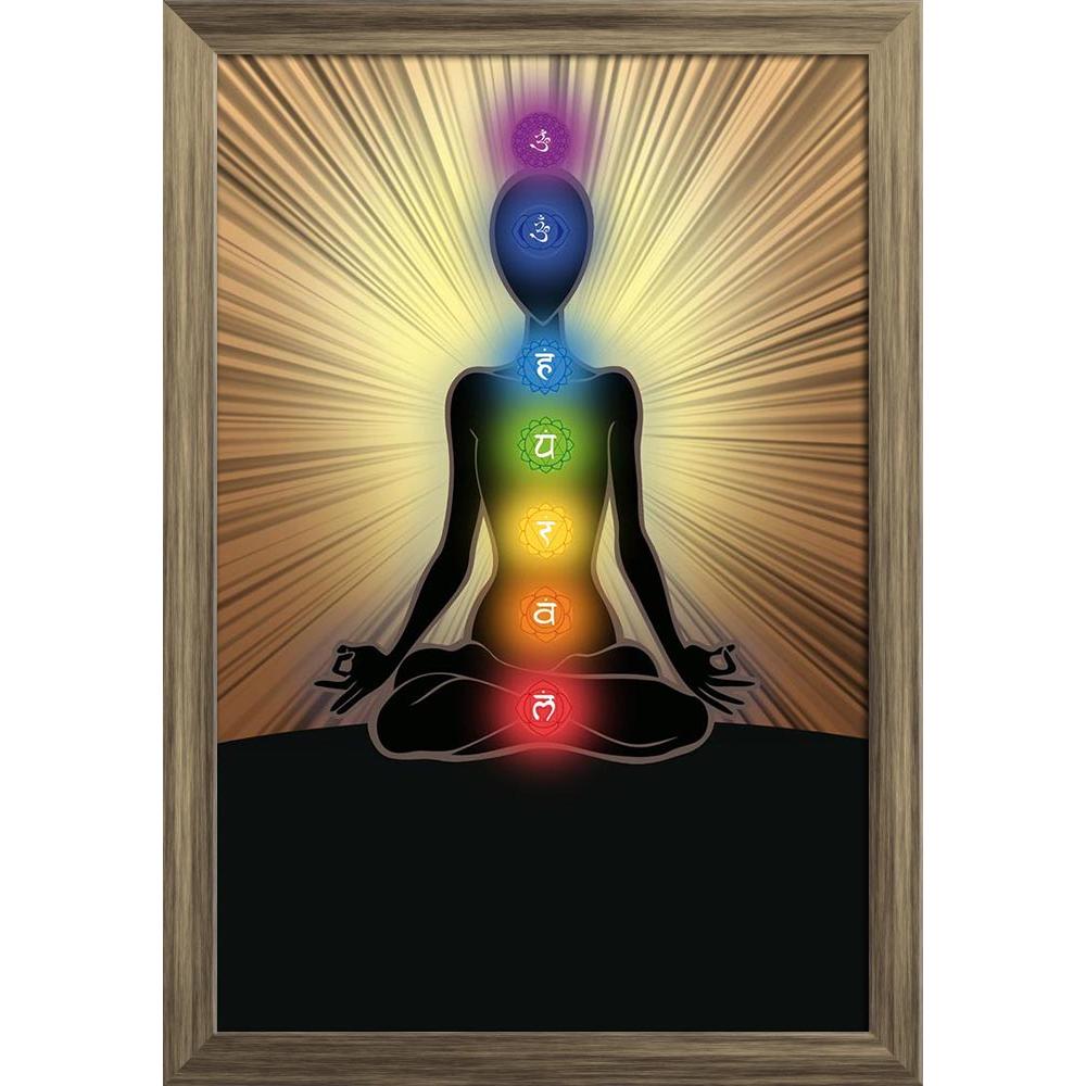 ArtzFolio Yoga Position With The Symbols Of Seven Chakras D2 Paper Poster Frame | Top Acrylic Glass-Paper Posters Framed-AZART24083386POS_FR_L-Image Code 5002978 Vishnu Image Folio Pvt Ltd, IC 5002978, ArtzFolio, Paper Posters Framed, Religious, Traditional, Digital Art, yoga, position, with, the, symbols, of, seven, chakras, d2, paper, poster, frame, top, acrylic, glass, man, silhouette, wall poster large size, wall poster for living room, poster for home decoration, paper poster, big size room poster, fra