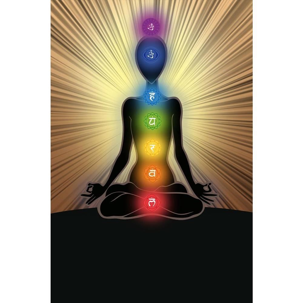 ArtzFolio Yoga Position With The Symbols Of Seven Chakras D2 Unframed Paper Poster-Paper Posters Unframed-AZART24083386POS_UN_L-Image Code 5002978 Vishnu Image Folio Pvt Ltd, IC 5002978, ArtzFolio, Paper Posters Unframed, Religious, Traditional, Digital Art, yoga, position, with, the, symbols, of, seven, chakras, d2, unframed, paper, poster, man, silhouette, wall poster large size, wall poster for living room, poster for home decoration, paper poster, big size room poster, framed wall poster for living room