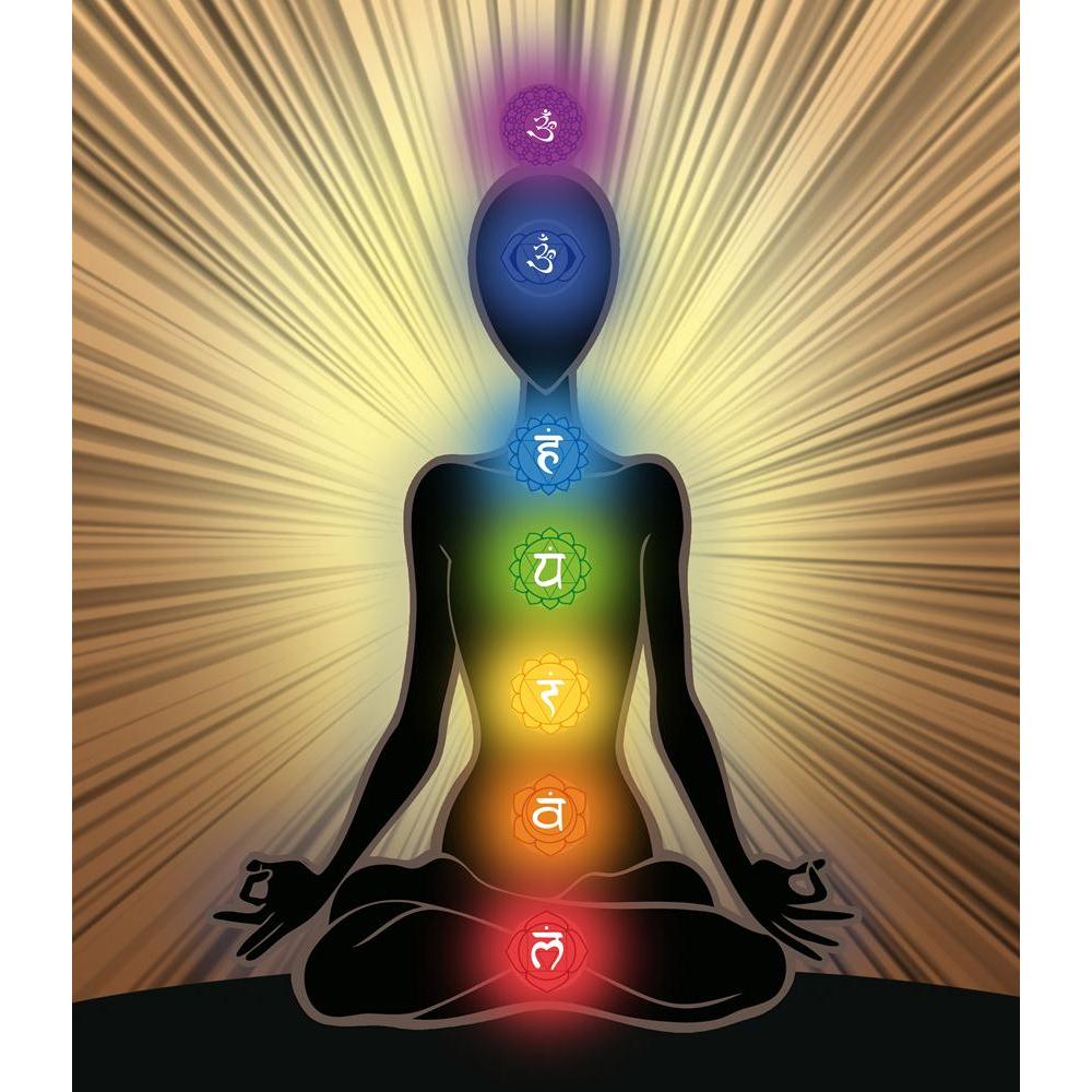 Pitaara Box Yoga Position With The Symbols Of Seven Chakras D2 Peel & Stick Vinyl Wall Sticker-Laminated Wall Stickers-PBART24083386LAM_UN_L-Image Code 5002978 Vishnu Image Folio Pvt Ltd, IC 5002978, Pitaara Box, Laminated Wall Stickers, Religious, Traditional, Digital Art, yoga, position, with, the, symbols, of, seven, chakras, d2, peel, stick, vinyl, wall, sticker, man, silhouette, wall sticker for bedroom, large size wall decal, wall sticker for drawing room, living room wall sticker decal, artzfolio, de