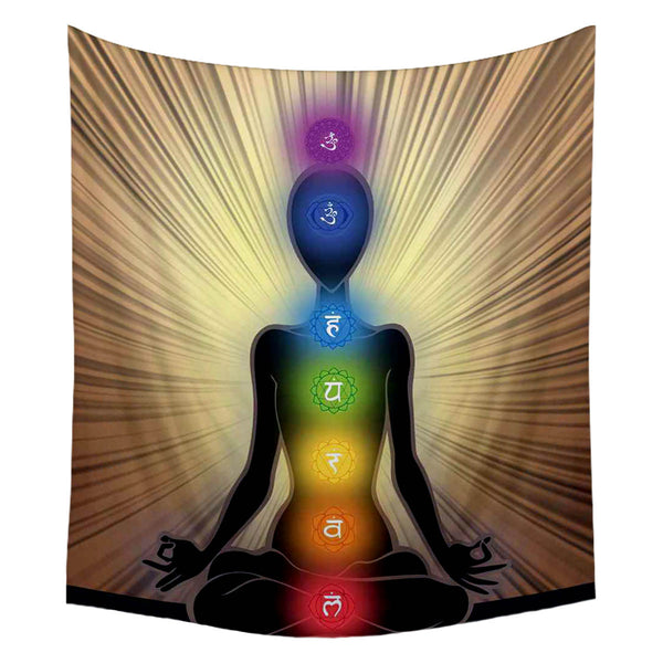 ArtzFolio Yoga Position With The Symbols Of Seven Chakras D2 Fabric Tapestry Wall Hanging-Tapestries-AZART24083386TAP_L-Image Code 5002978 Vishnu Image Folio Pvt Ltd, IC 5002978, ArtzFolio, Tapestries, Religious, Traditional, Digital Art, yoga, position, with, the, symbols, of, seven, chakras, d2, canvas, fabric, painting, tapestry, wall, art, hanging, man, silhouette, room tapestry, hanging tapestry, huge tapestry, amazonbasics, tapestry cloth, fabric wall hanging, unique tapestries, wall tapestry, small t