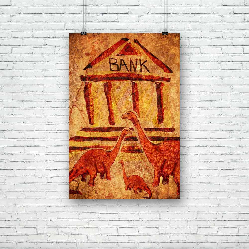 Dinosaurs Bank Unframed Paper Poster-Paper Posters Unframed-POS_UN-IC 5002996 IC 5002996, Ancient, Animals, Art and Paintings, Business, Coins, Culture, Digital, Digital Art, Drawing, Ethnic, Graphic, Historical, Illustrations, Marble and Stone, Medieval, Paintings, Signs and Symbols, Symbols, Traditional, Tribal, Vintage, World Culture, dinosaurs, bank, unframed, paper, poster, animal, archeology, art, cash, cave, coin, concept, credit, crisis, debt, deposit, dino, dinosaur, earnings, economy, extinct, fin