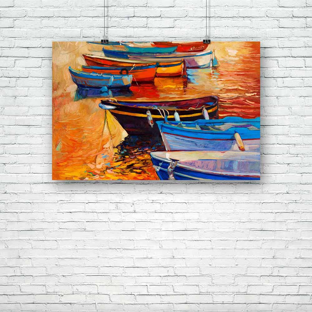 Boats & Jetty D7 Unframed Paper Poster-Paper Posters Unframed-POS_UN-IC 5003007 IC 5003007, Abstract Expressionism, Abstracts, Art and Paintings, Automobiles, Boats, Drawing, Illustrations, Impressionism, Landscapes, Modern Art, Nature, Nautical, Paintings, Scenic, Semi Abstract, Sketches, Sunsets, Transportation, Travel, Vehicles, Watercolour, jetty, d7, unframed, paper, poster, oil, painting, abstract, acrylic, art, artist, artistic, artwork, backdrop, beach, blue, boat, bright, canvas, color, composition