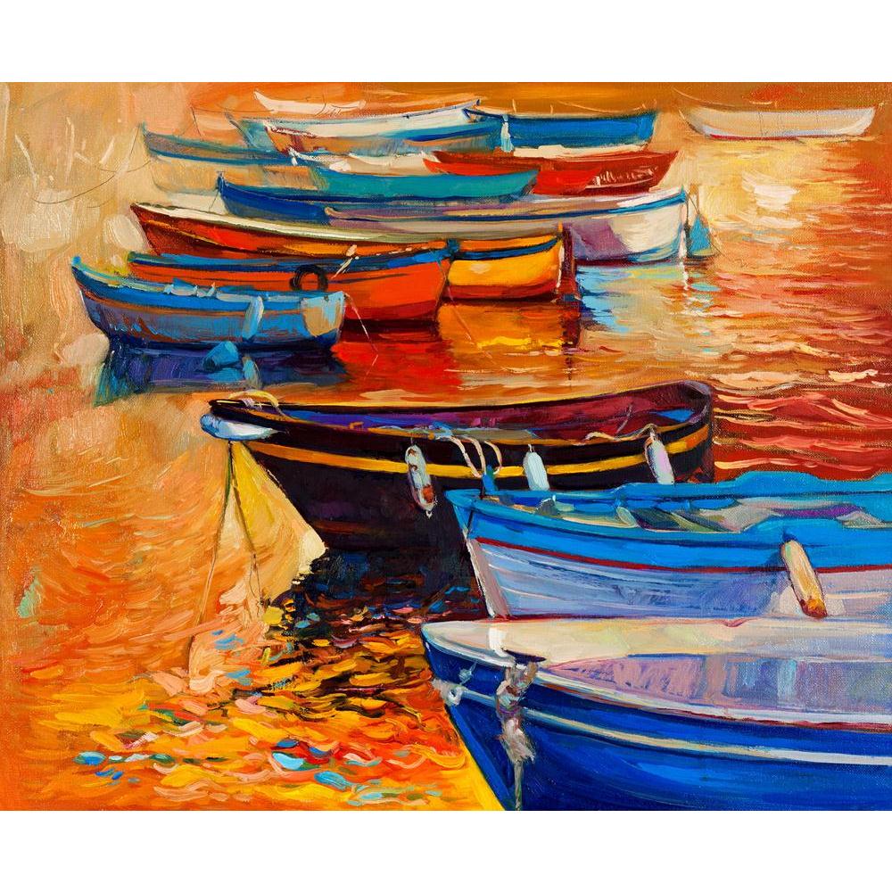 Artwork Of Boats & Jetty Canvas Painting Synthetic Frame-Paintings MDF Framing-AFF_FR-IC 5003007 IC 5003007, Abstract Expressionism, Abstracts, Art and Paintings, Automobiles, Boats, Drawing, Illustrations, Impressionism, Landscapes, Modern Art, Nature, Nautical, Paintings, Scenic, Semi Abstract, Sketches, Sunsets, Transportation, Travel, Vehicles, Watercolour, artwork, of, jetty, canvas, painting, synthetic, frame, oil, abstract, acrylic, art, artist, artistic, backdrop, beach, blue, boat, bright, color, c