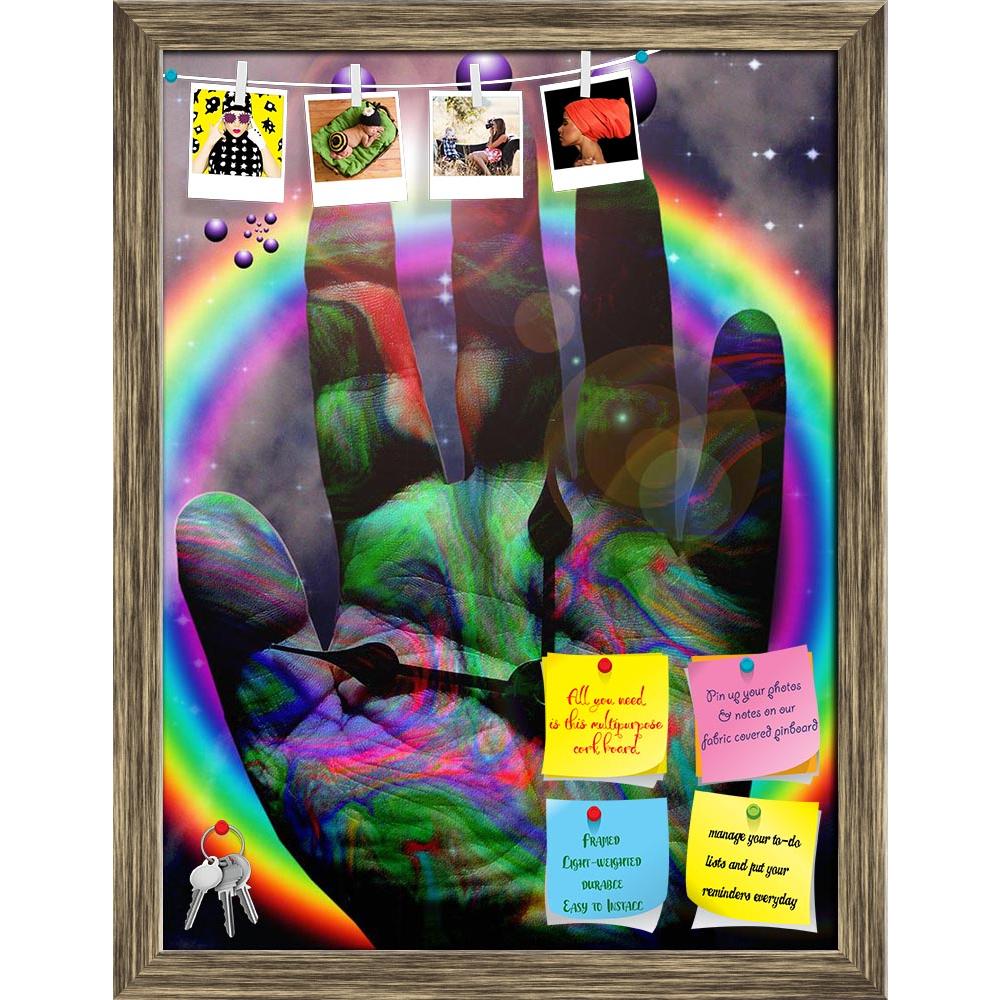 ArtzFolio Colorful Hand Of Time Printed Bulletin Board Notice Pin Board Soft Board | Framed-Bulletin Boards Framed-AZSAO24310619BLB_FR_L-Image Code 5003011 Vishnu Image Folio Pvt Ltd, IC 5003011, ArtzFolio, Bulletin Boards Framed, Abstract, Surrealism, Digital Art, colorful, hand, of, time, printed, bulletin, board, notice, pin, soft, framed, psychedelic, color, unreal, surreal, dream, like, space, stars, galaxy, cosmos, cosmic, clock, business, hour, success, deadline, concept, man, minute, pause, human, m
