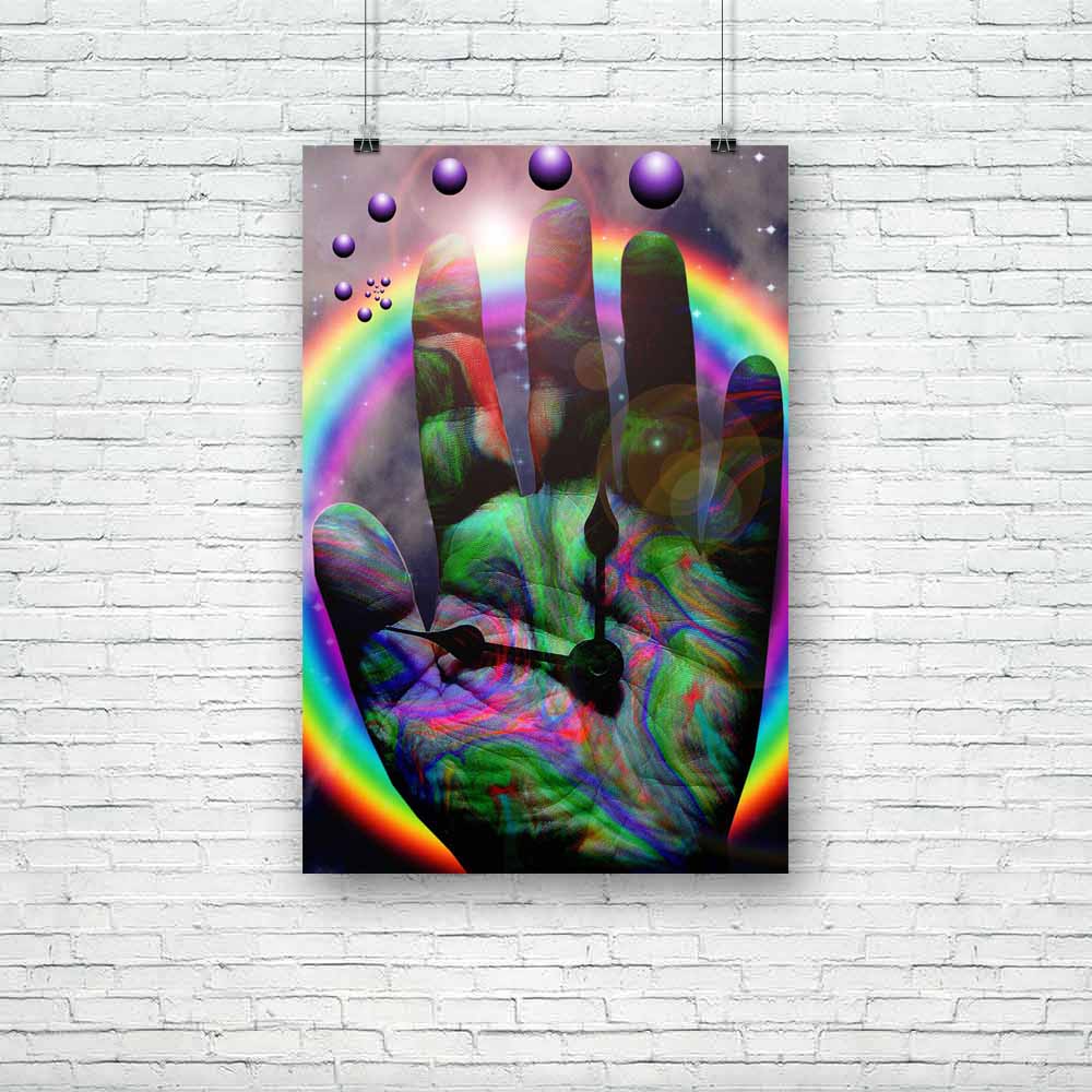 Colorful Hand Of Time Unframed Paper Poster-Paper Posters Unframed-POS_UN-IC 5003011 IC 5003011, Astronomy, Business, Cosmology, Memories, Space, Spiritual, Stars, Surrealism, colorful, hand, of, time, unframed, paper, poster, background, clock, close, color, concept, concepts, control, cosmic, cosmos, countdown, deadline, dream, finger, flow, galaxy, hour, human, instrument, life, like, limit, man, manage, minute, minutes, pause, psychedelic, rainbow, spirituality, stop, success, surreal, unreal, up, visio