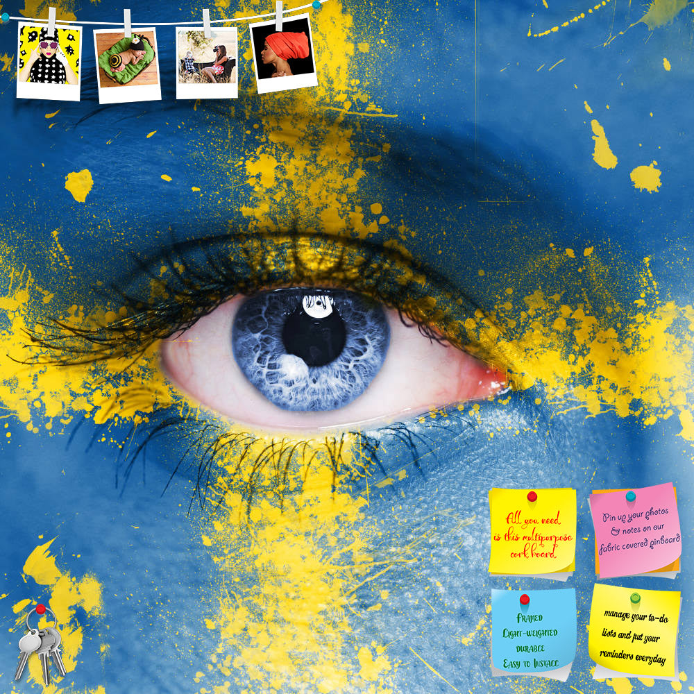 ArtzFolio Sweden Flag Painted On Woman Face Printed Bulletin Board Notice Pin Board Soft Board | Frameless-Bulletin Boards Frameless-AZSAO24368753BLB_FL_L-Image Code 5003023 Vishnu Image Folio Pvt Ltd, IC 5003023, ArtzFolio, Bulletin Boards Frameless, Places, Portraits, Photography, sweden, flag, painted, on, woman, face, printed, bulletin, board, notice, pin, soft, frameless, closeup, human, national, sporty, european, sign, culture, adult, success, symbol, casual, freedom, people, paint, black, political,