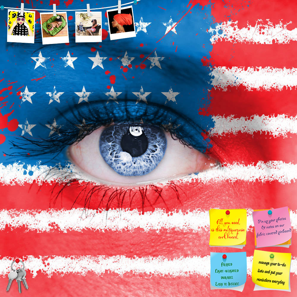 ArtzFolio USA Flag Painted On Woman Face Printed Bulletin Board Notice Pin Board Soft Board | Frameless-Bulletin Boards Frameless-AZSAO24368756BLB_FL_L-Image Code 5003025 Vishnu Image Folio Pvt Ltd, IC 5003025, ArtzFolio, Bulletin Boards Frameless, Places, Portraits, Photography, usa, flag, painted, on, woman, face, printed, bulletin, board, notice, pin, soft, frameless, human, america, world, closeup, national, sporty, european, culture, adult, success, symbol, casual, freedom, people, paint, black, politi