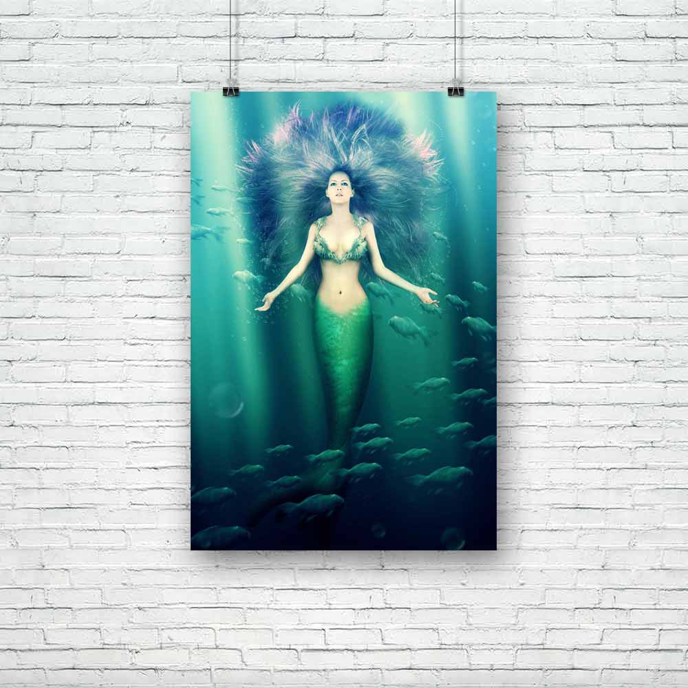 Mermaid With Fish Tail D2 Unframed Paper Poster-Paper Posters Unframed-POS_UN-IC 5003036 IC 5003036, Fantasy, Health, Illustrations, Mermaid, Surrealism, with, fish, tail, d2, unframed, paper, poster, beautiful, beauty, blue, bra, bubbles, diving, dream, fairy, fairytale, fantastic, floating, girl, hair, hairstyle, illustration, lady, legend, legendary, light, magic, mythology, nixie, ocean, purple, scale, sea, shell, slim, sunlight, surreal, swimmer, swimming, tale, under, underwater, unreal, water, witch,
